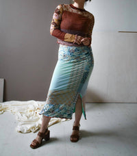 Altar Inesse Bodycon Skirt in blue quilt - women's skirt - view 4
