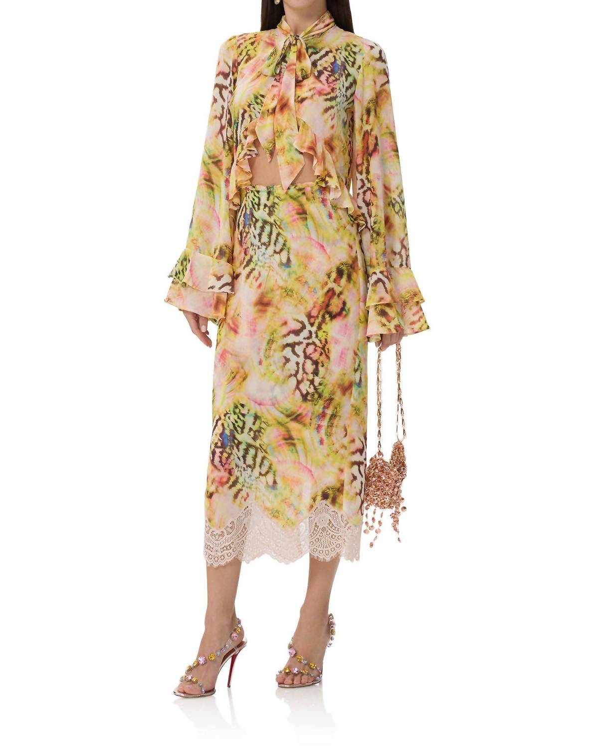 Afrm - Aldora Ruffle Long Sleeve Top
