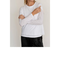 DONNI. Jersey Long Sleeve Tee in powder - women's long sleeve top - view 4