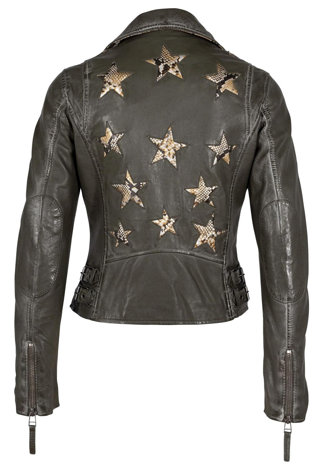 MAURITIUS Women's Christy 3 Star Jacket in olive snake - women's jacket - detail view