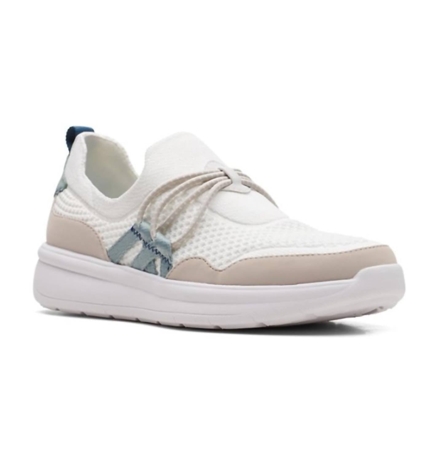 Clarks Women's Ezera Run Loafer in white combi - women's flats