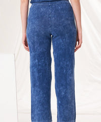 Angel Apparel Wide Leg Lounge Pants in denim - women's pants - detail view