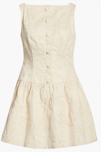 Moon River - BOAT NECK EMBROIDERED BODICE MINI DRESS