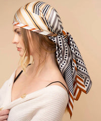 Echo - Stripe Vortex 35" Silk Square Scarf