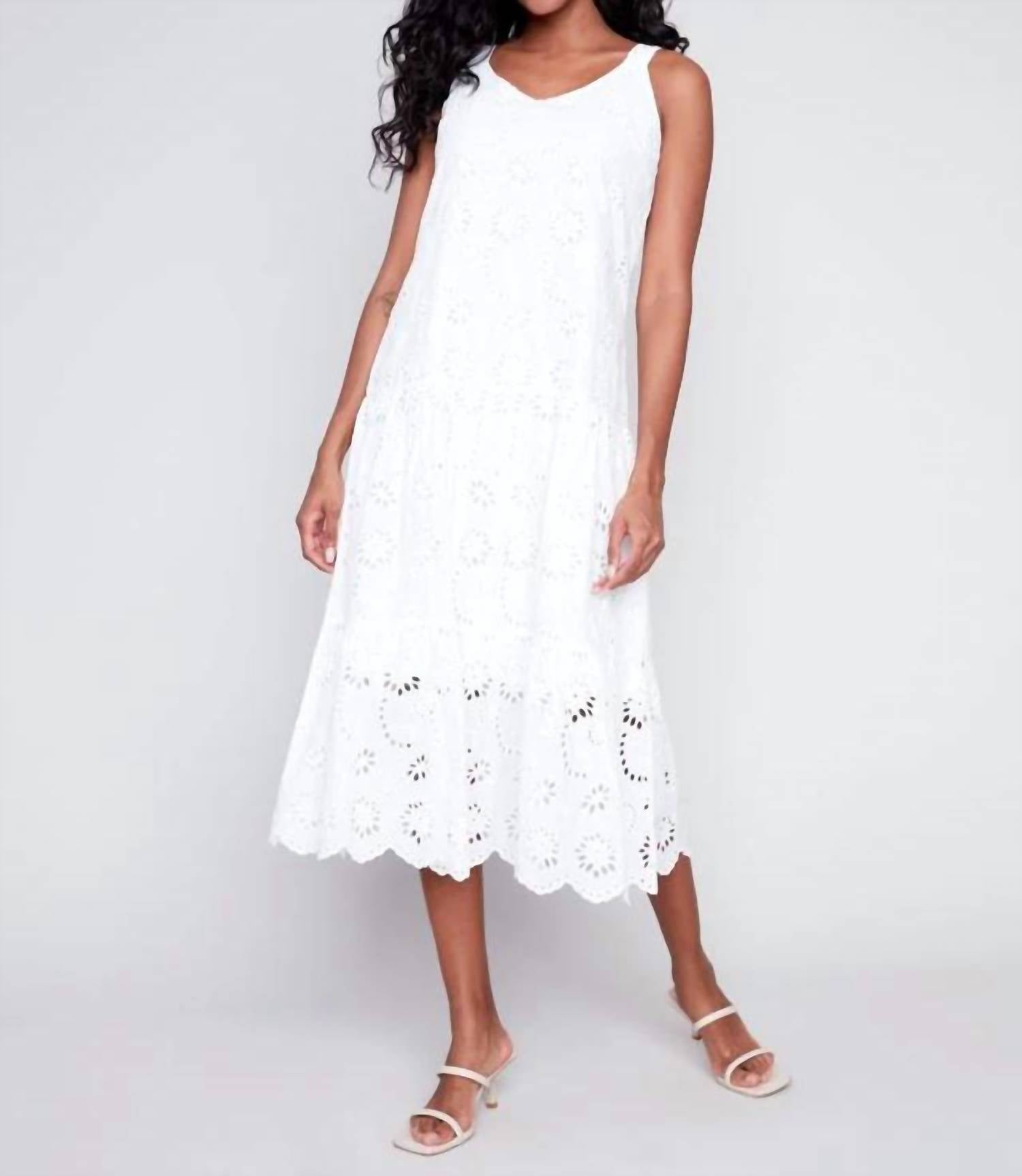 CHARLIE B Eyelet Dress in white - women's dress