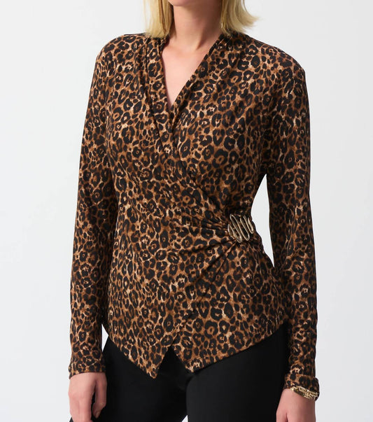 Joseph Ribkoff - Wrap Animal Print Top