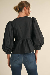 Jodifl - Betty Bow Ties Peplum Top
