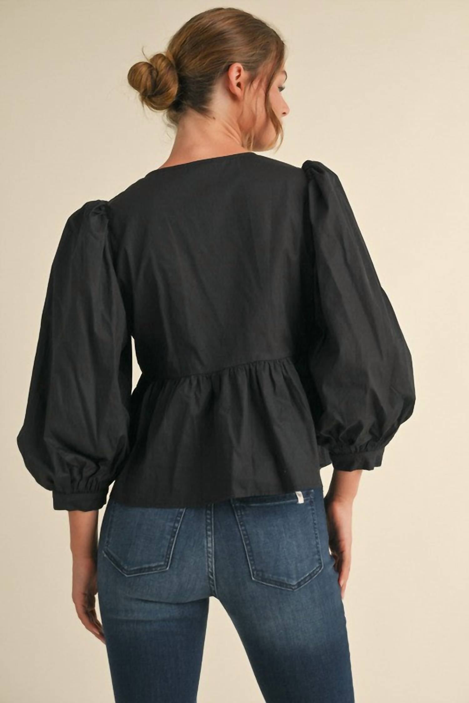 Jodifl - Betty Bow Ties Peplum Top