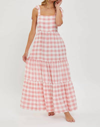 Sweet Lovely By Jen - Gingham Maxi Dress