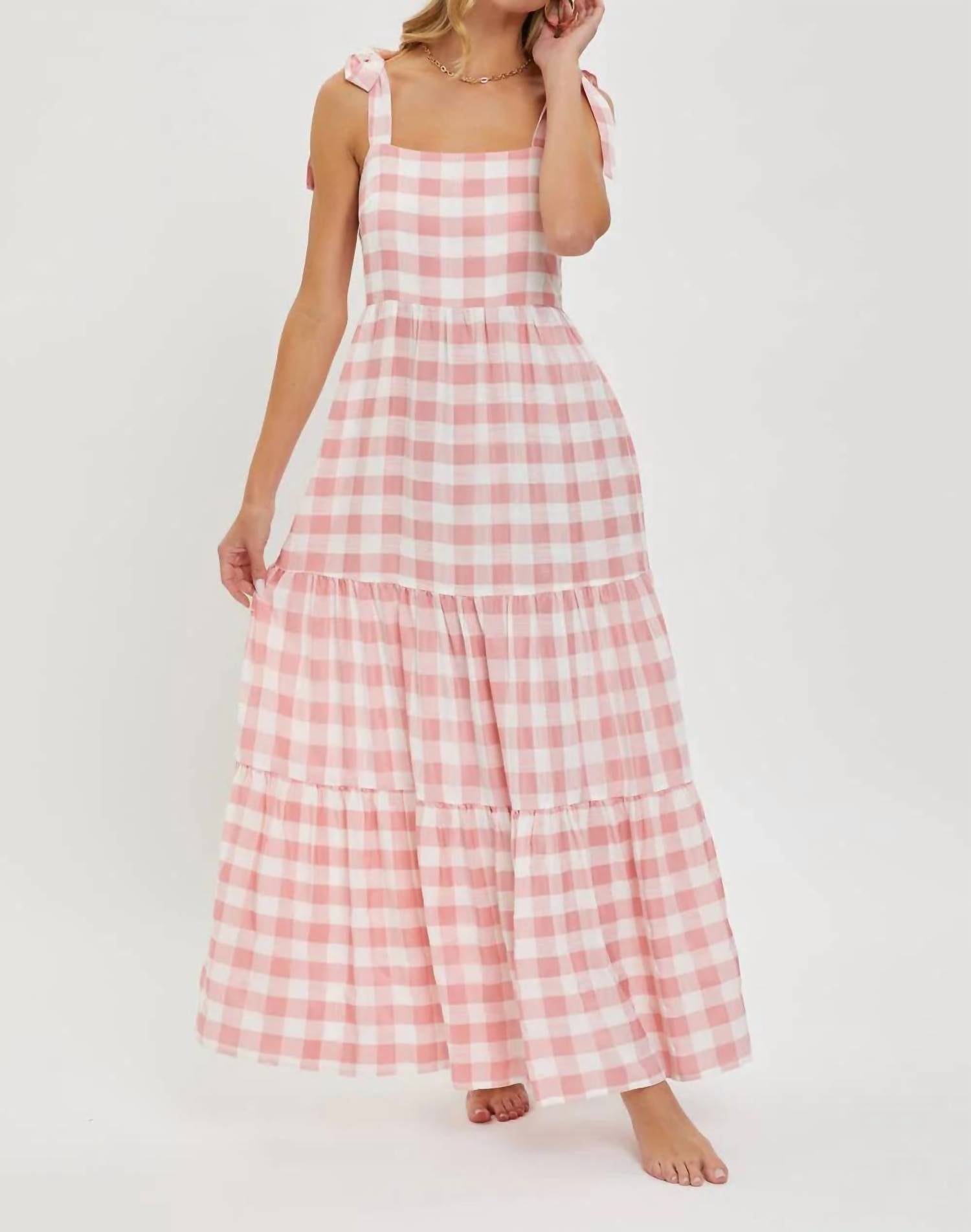 Sweet Lovely By Jen - Gingham Maxi Dress