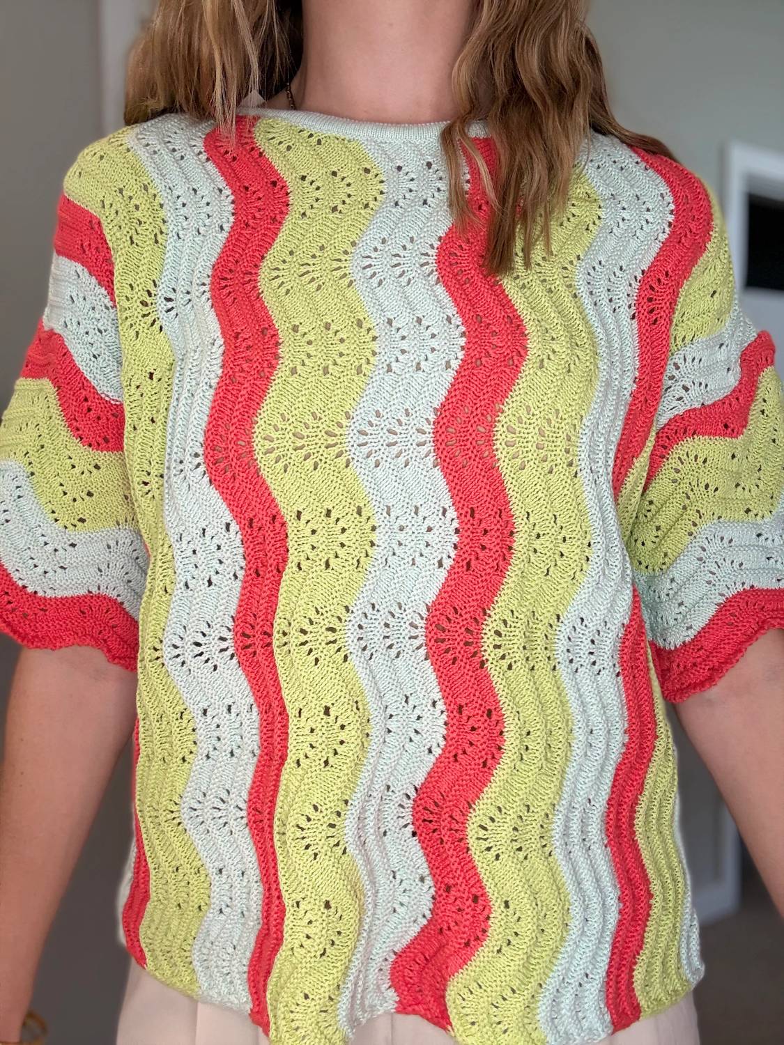 B-Yu - Crochet Stripe Top