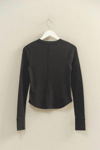 Very J - Mineral Wash Fitted Ribbed Top