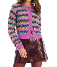 ALLISON NEW YORK Emerson Cardigan in orchid multi - women's cardigan