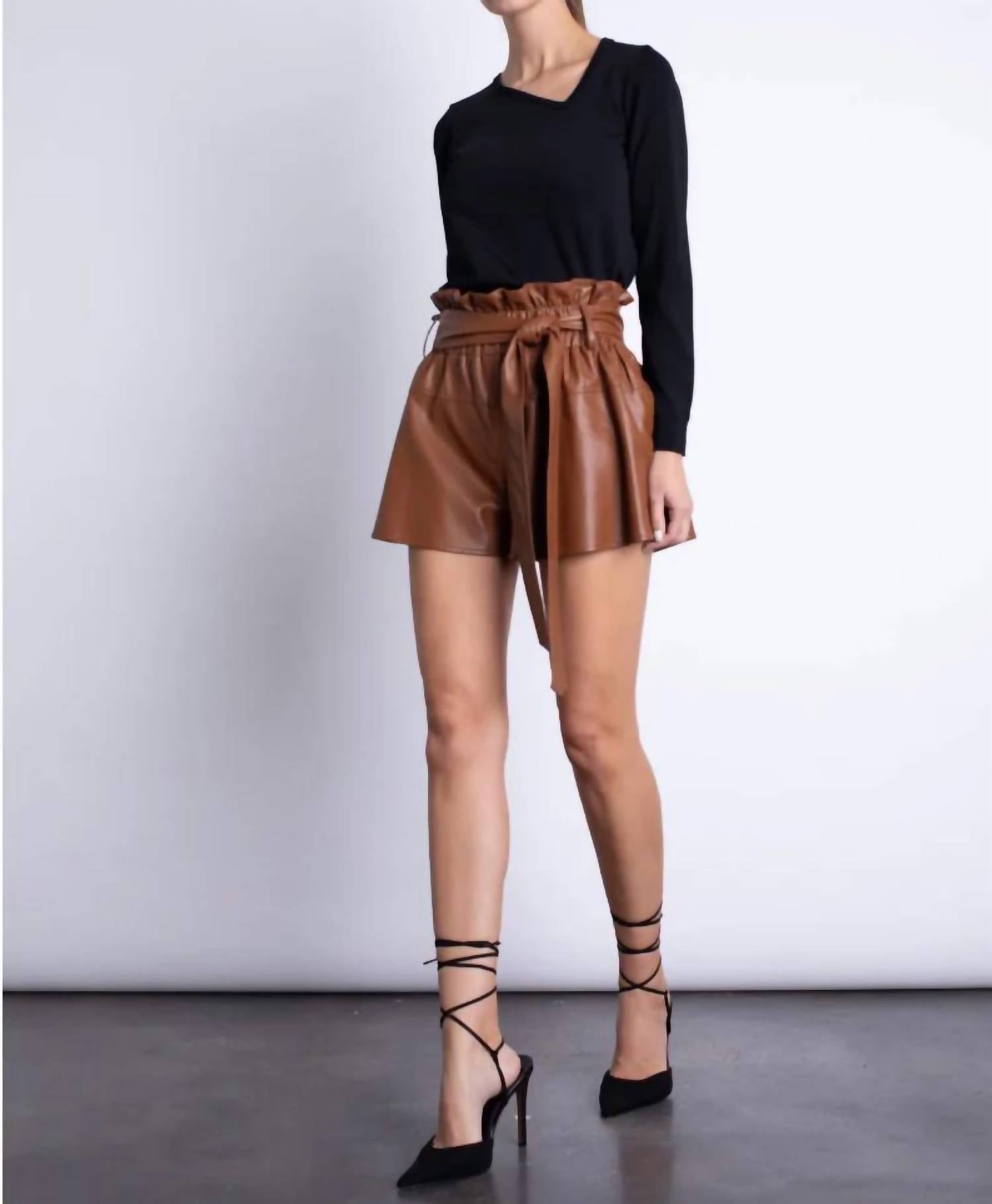 Karina Grimaldi - Juana Leather Shorts