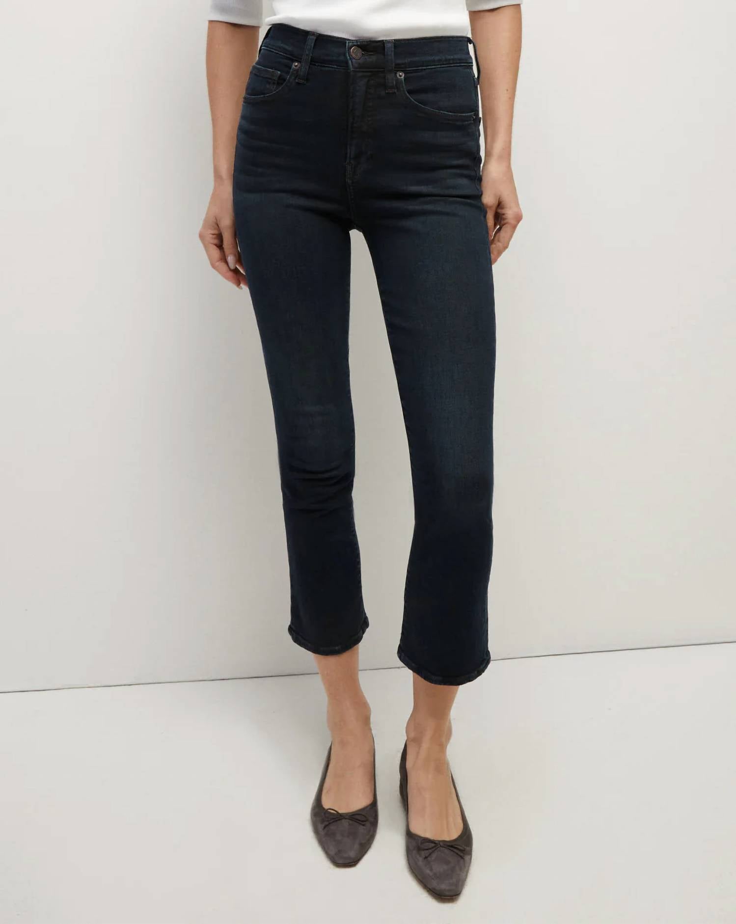Veronica Beard Pre-loved Carly Kick Flare Jean in dark ink - women's jeans