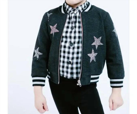 Little Who - Star Rhinestone Bomber Jacket