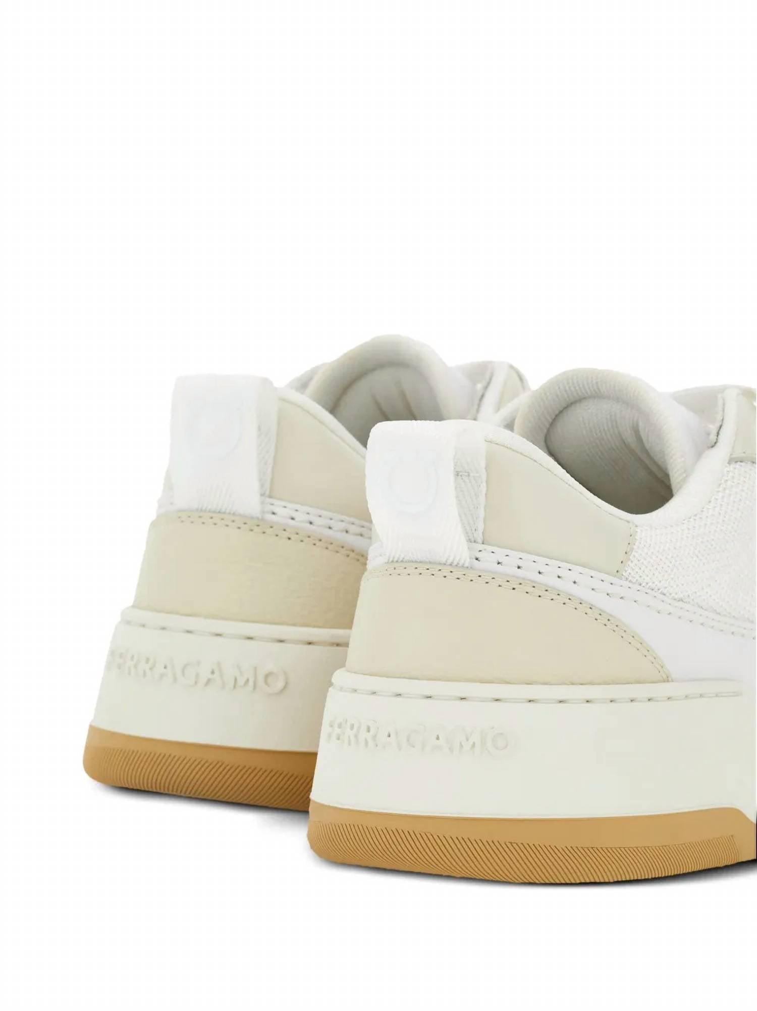 Salvatore Ferragamo - Men's Leather Sneakers With Stitched Details