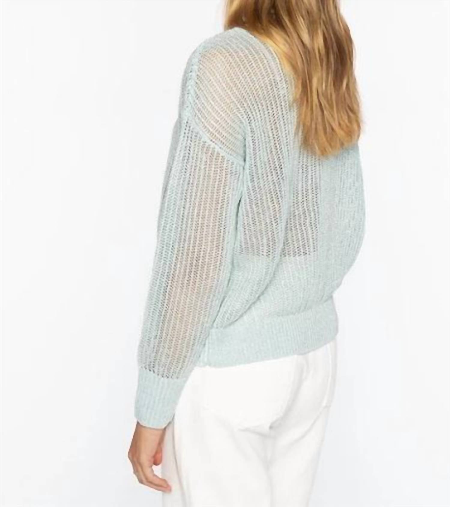 Kinross - Open Texture Lurex Crew Sweater