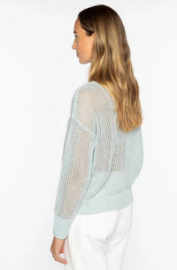Kinross - Open Texture Lurex Crew Sweater