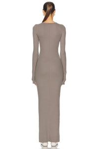 Eterne - Long Sleeve Crewneck Maxi Dress