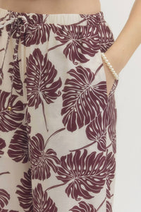 Entro - Botanical Wide Leg Ruffled Pants
