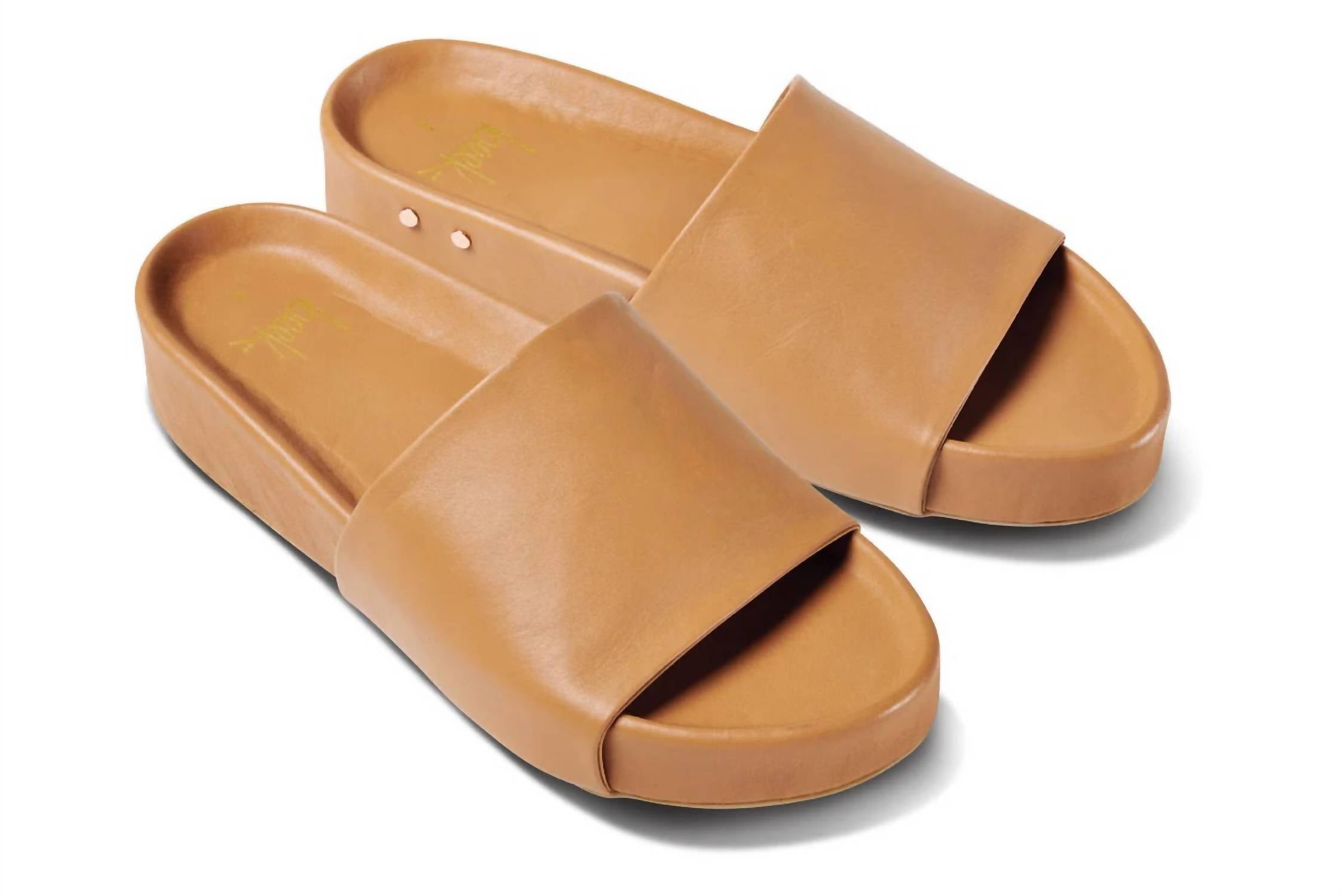 beek Women's Pelican Leather Platform Sandal in honey - women's sandal