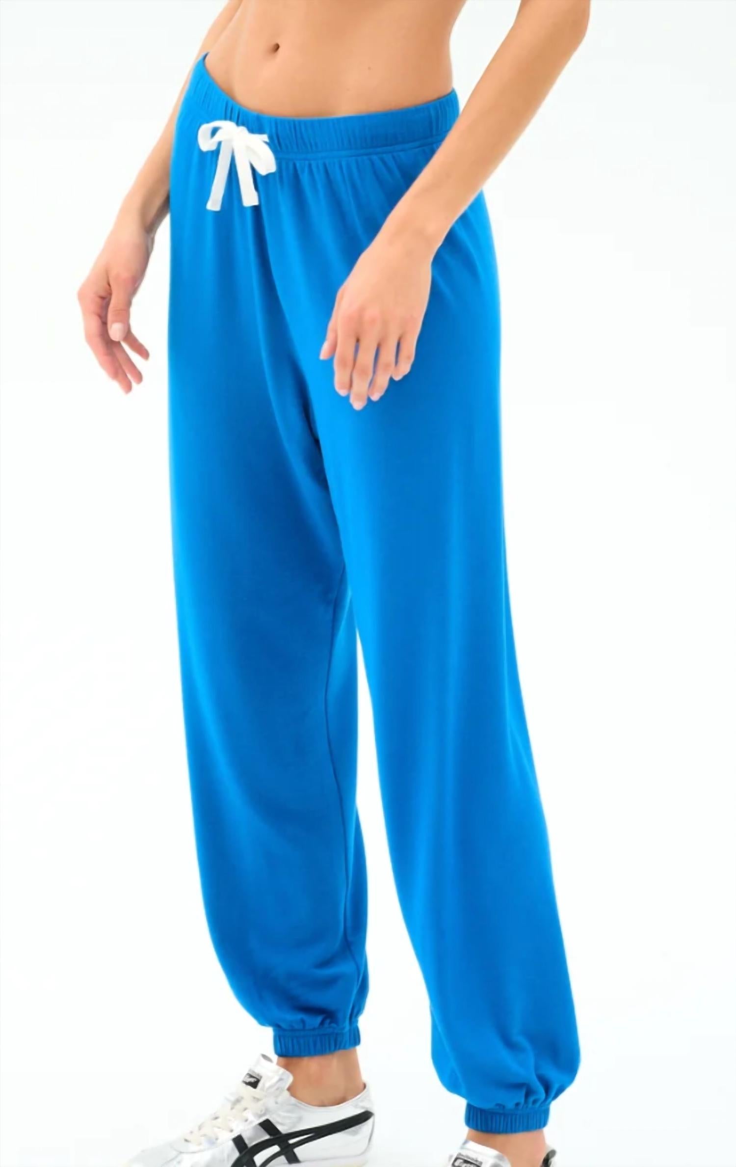 SPLITS59 Andie Oversized Fleece Sweatpant in stone blue - women's pants - alternate view