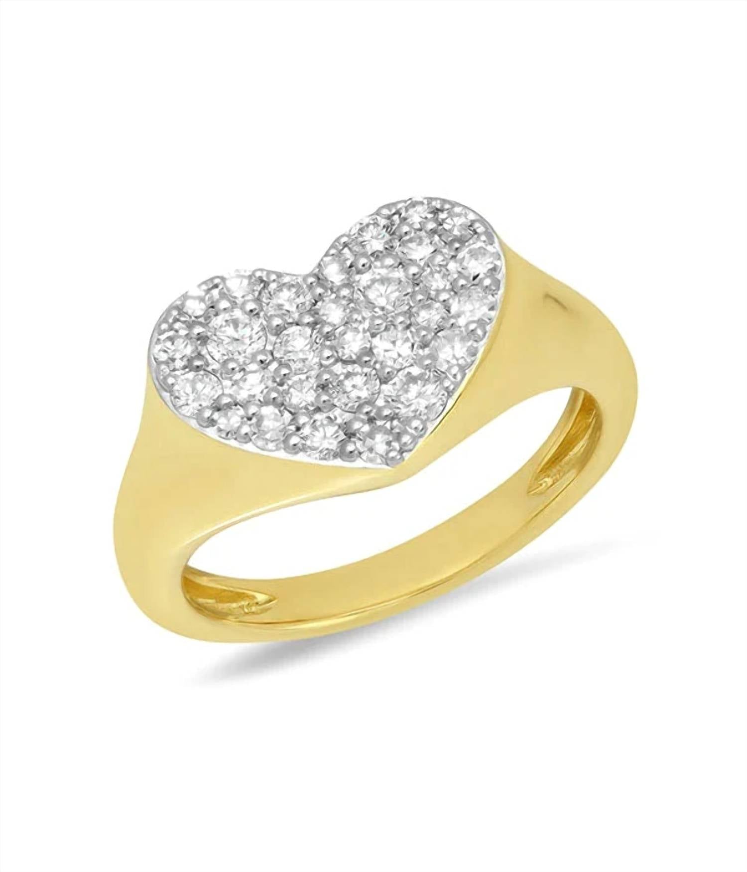 Eriness - Diamond Smushed Heart Pinky Ring 14k