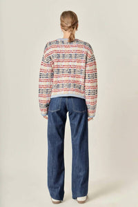 English Factory Textured Striped Jacket - women's jacket - alternate view