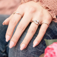Starlette Women's Stunning Floral Design Ariel Ring in silver - women's jewelry - alternate view