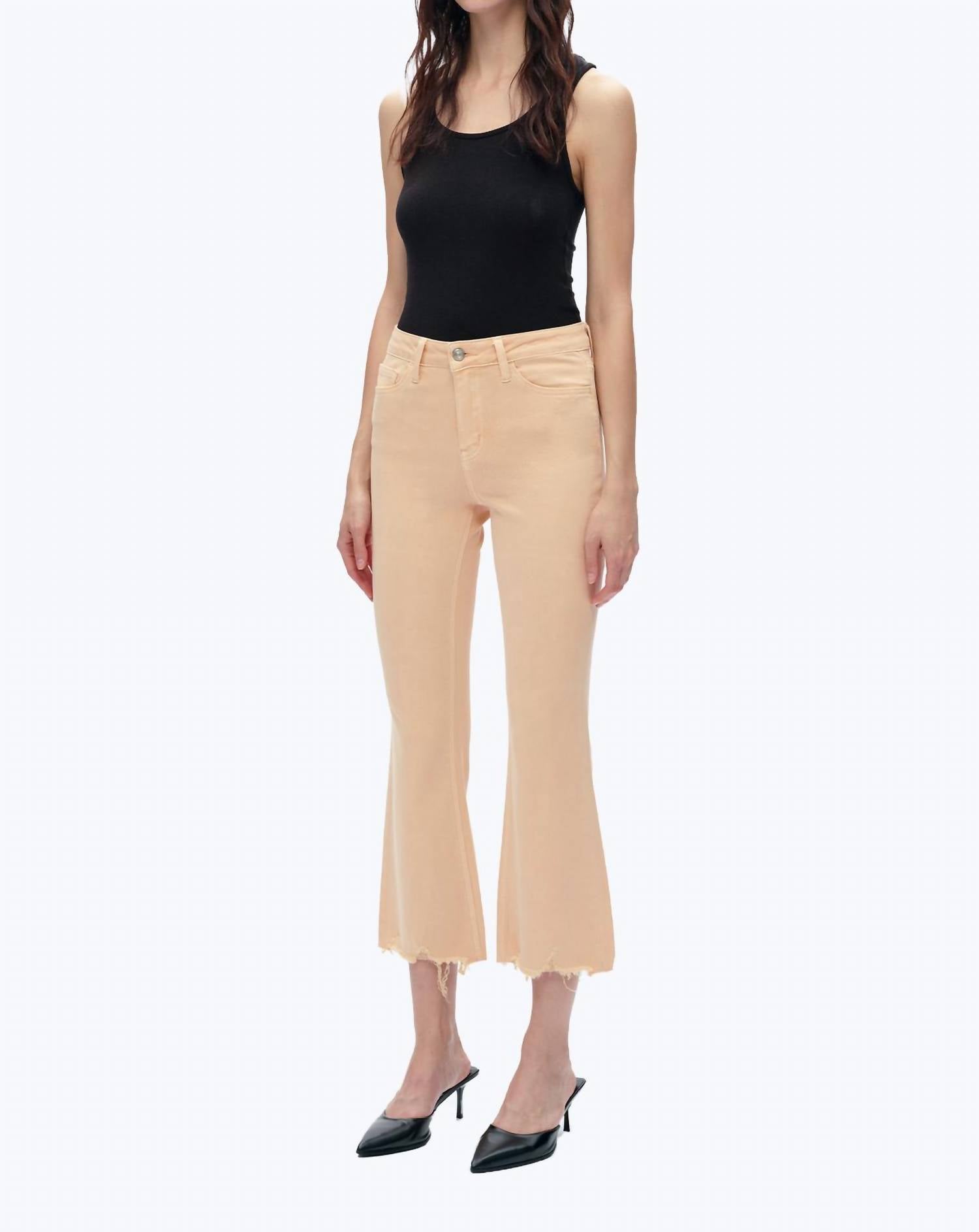 Bayeas - High Rise Vintage Crop Flare Denim Jeans