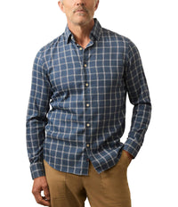 Faherty Movement Monterrey Shirt Top in midnight cloud plaid - men's long sleeve top