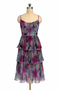 Dress The Population - Floral Tiered Midi Dress