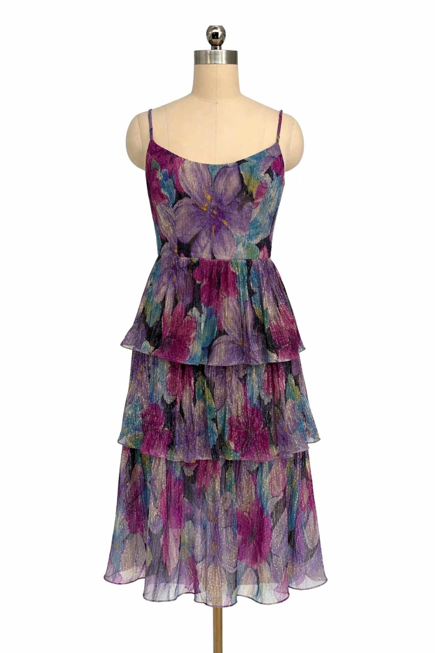 Dress The Population - Floral Tiered Midi Dress