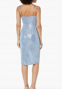 Aidan Mattox - METALLIC KNIT ROUCHED DRESS