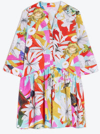 Vilagallo - ANGELA Aquarela Print Short Dress