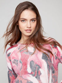 Charlie B - Reversible Printed Raglan Sleeve Sweater