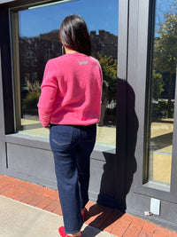 Brazeau Tricot Royal V Neck Sweater in kiss - women's sweater - detail view
