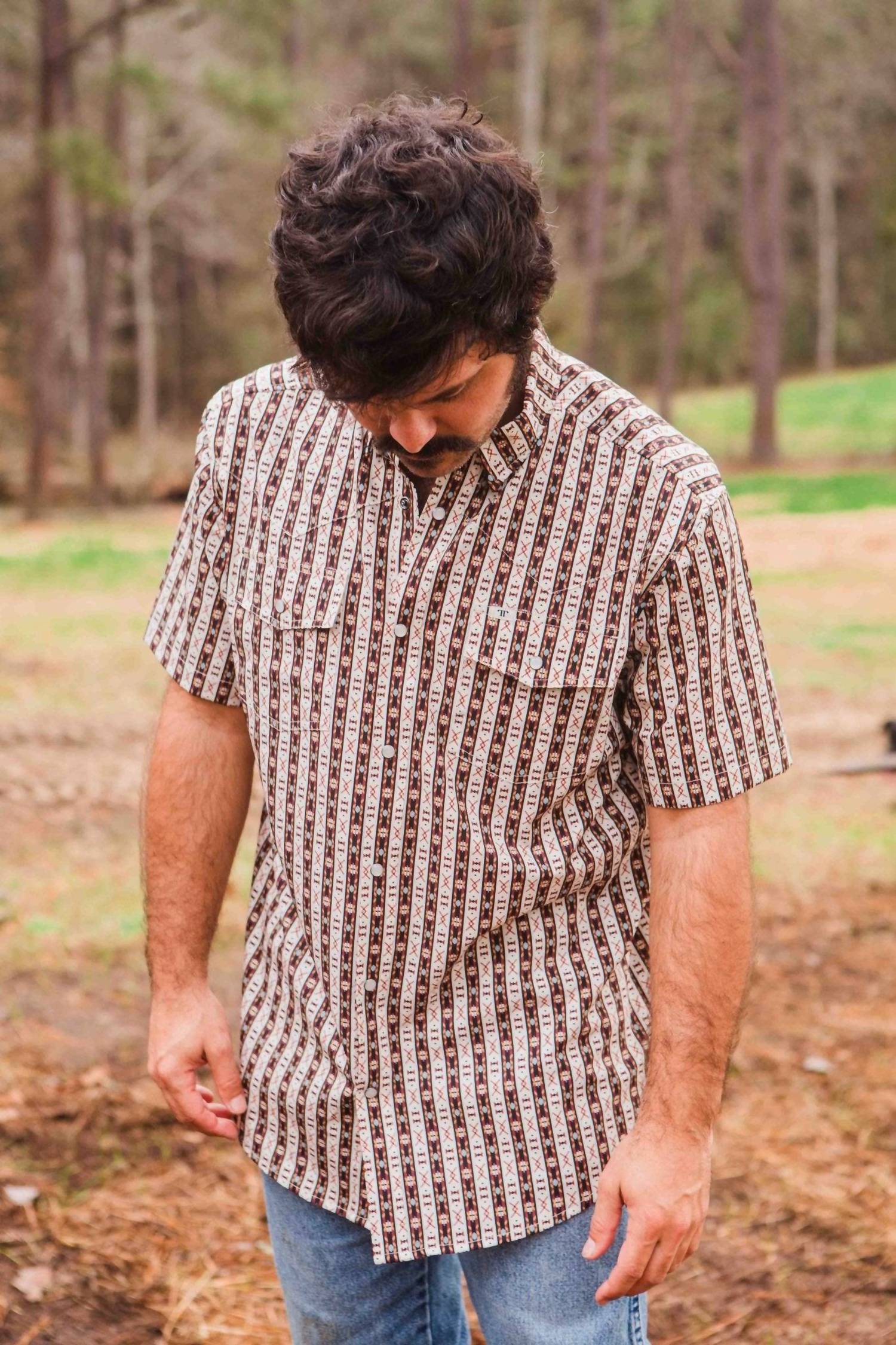 Ferrell Senior Pearl Snap Shirt in brown - men's shirt