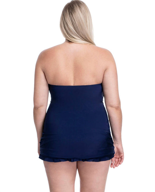 Profile By Gottex - Plus Size Cross Over Bandeau Strapless Swimdress