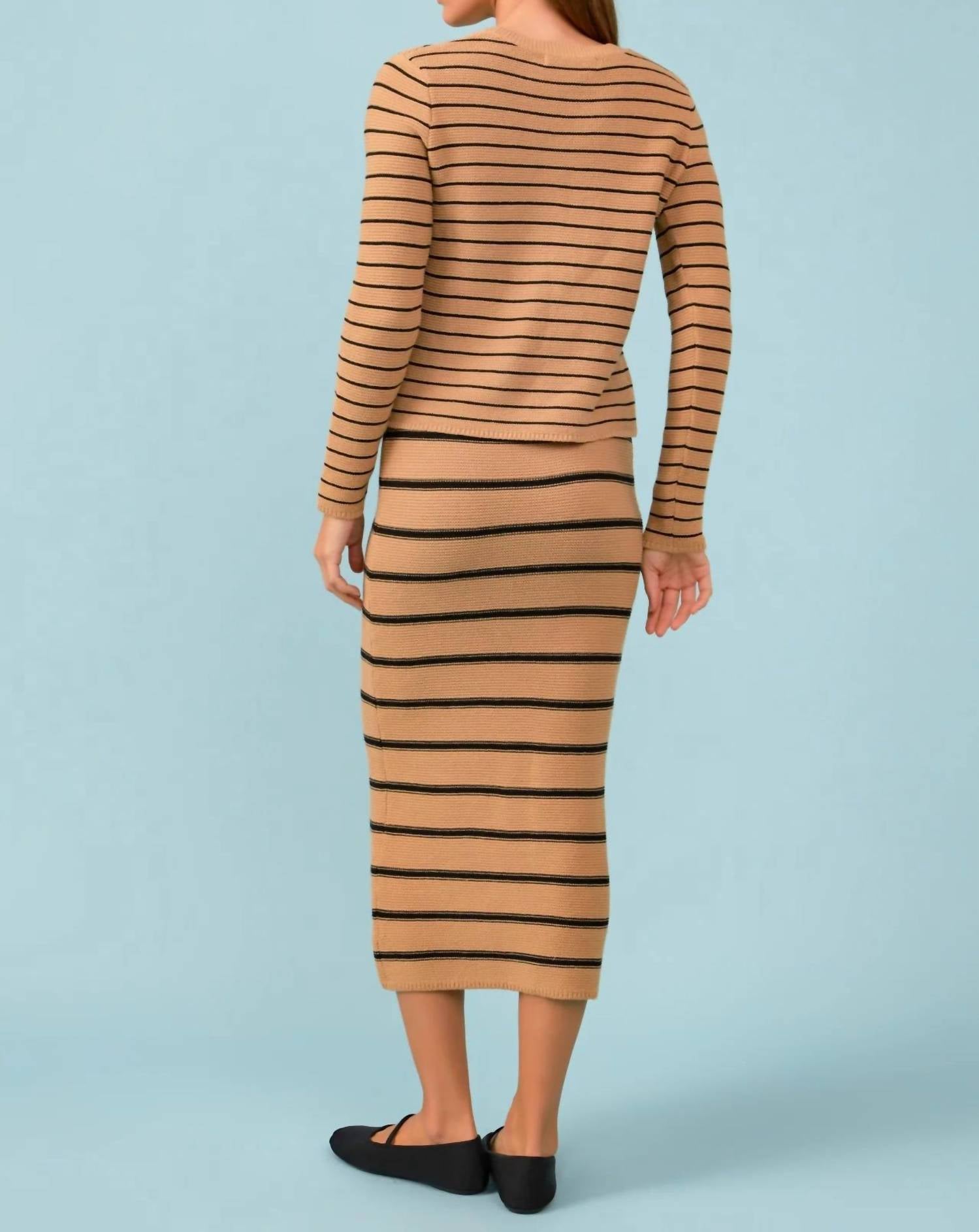 English Factory - Stripe Knit Midi Skirt