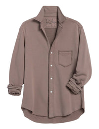 Frank & Eileen Eileen Tripple Fleece Relaxed Button Up Shirt in brulee - women's shirt - alternate view