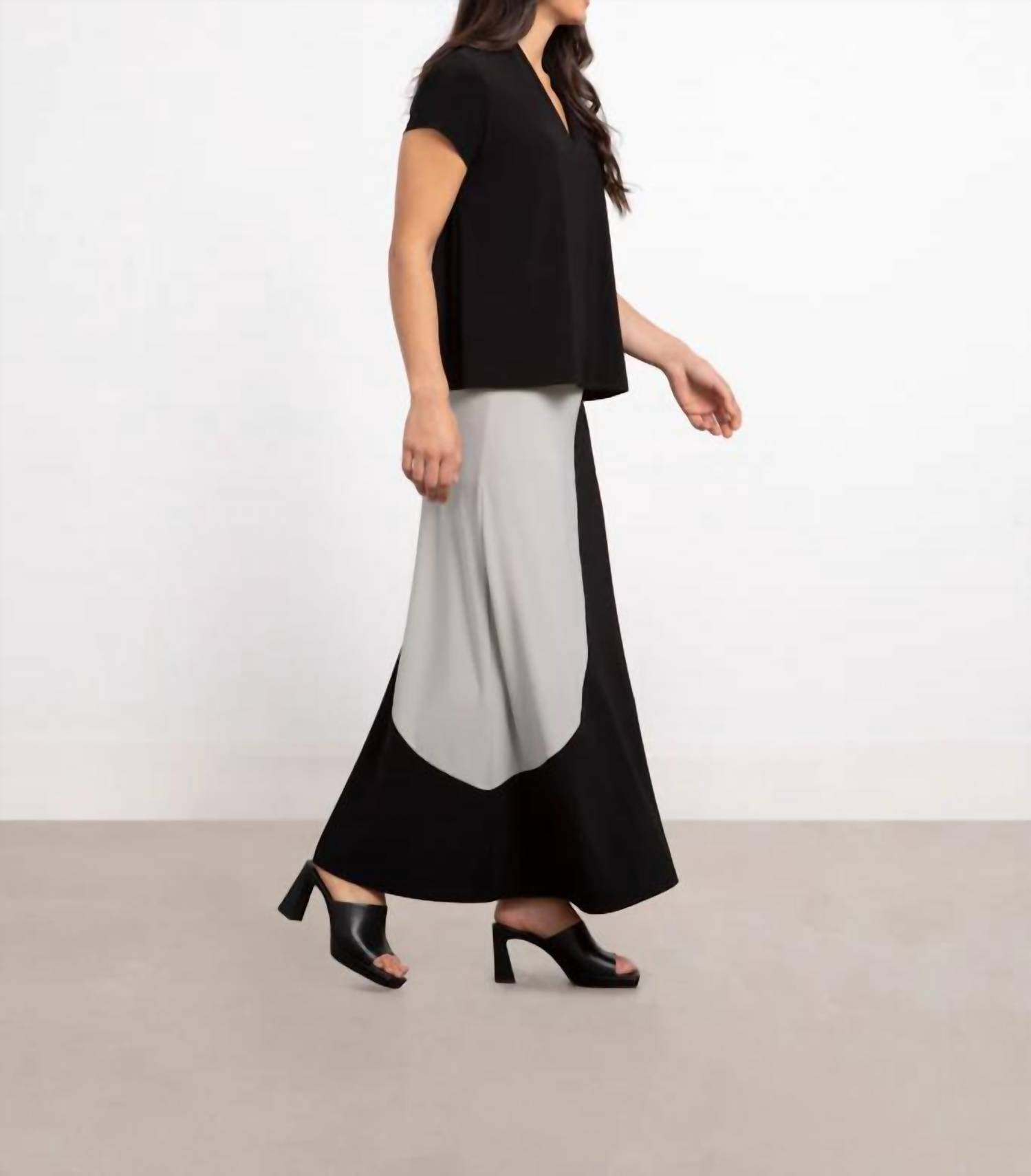 Sympli - Colour Block A-line Skirt