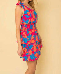 Gilli - Sleeveless One Shoulder Smocked Floral Dress