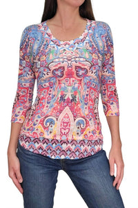 David Cline - Deco Layered Quarter Sleeve Top
