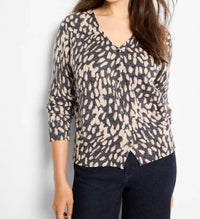 Nic + Zoe - Wild Dot Buttoned Up Sweater