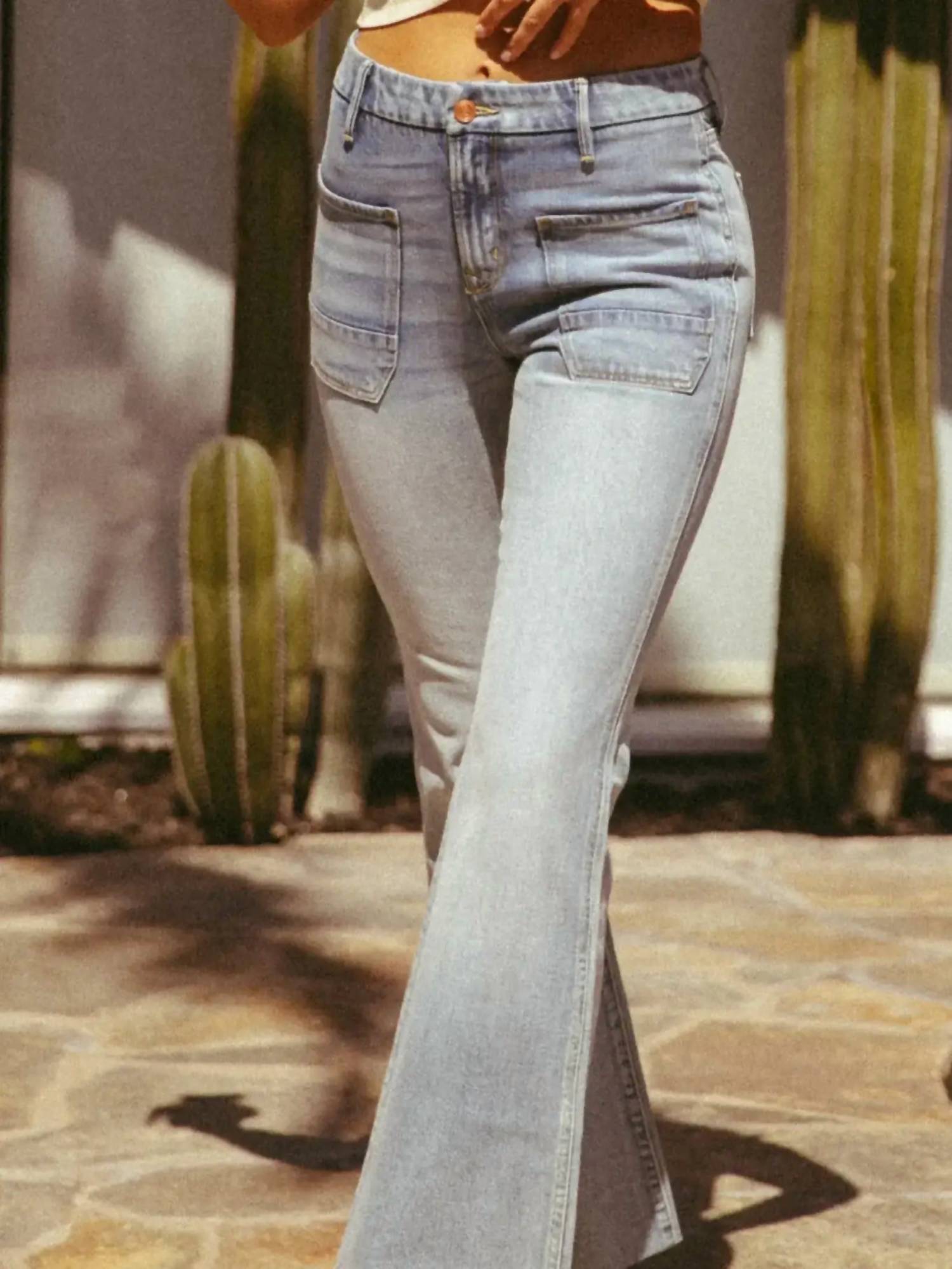 People of Leisure Wanderer Flare Jeans in blue - women's jeans - alternate view
