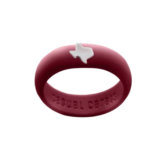 Casual Carats - Sterling Silver Texas Silicon Band Ring