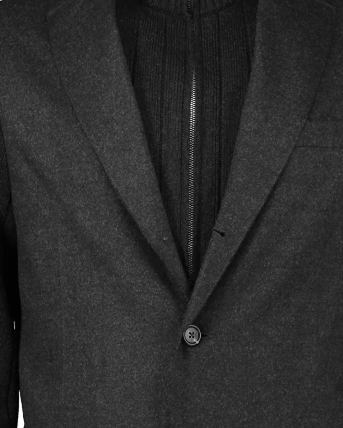 Eleventy - Men's Wool Knit Sleeve Inner Zip Blazer