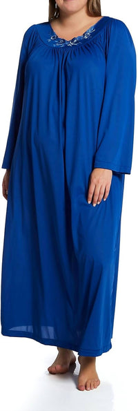 Shadowline Lingerie - Long Gown With Flower Petal Embroidery And Flutter Sleeves